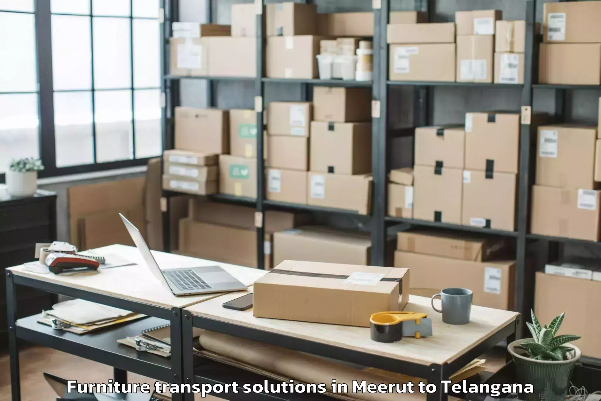 Easy Meerut to Bhongir Furniture Transport Solutions Booking